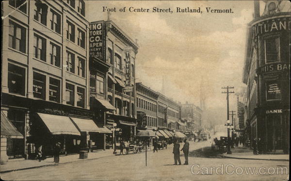 Foot of Center Street Rutland Vermont