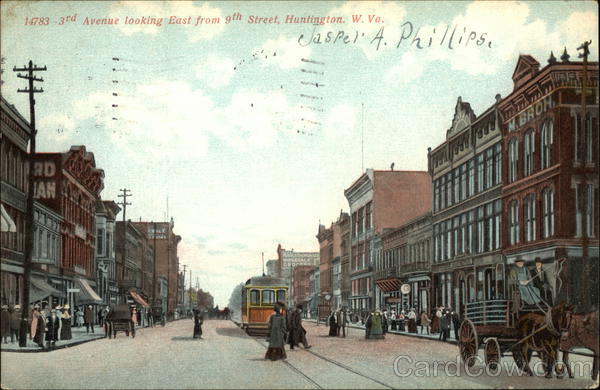 3rd Avenue, looking East from 9th Street Huntington West Virginia