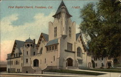 Street View of First Baptist Church Postcard