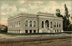 Street View of Public Library Postcard