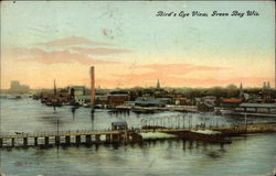 Bird's Eye View of Bridge over the Water Postcard