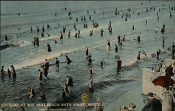 Bathers at the Alki Beach Bath House Seattle, WA Postcard Postcard Postcard