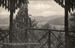 Looking Up River from Water Gap House Lookout Postcard