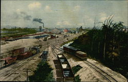 View of a Working Train Yard Postcard