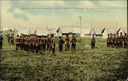 Inspecting the Guard at Fort Wright Fishers Island, NY Postcard Postcard Postcard