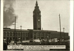 Damage to Base of Ferry Building Postcard