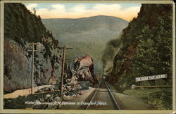RR Trace at Entrance to Crawford Notch Postcard