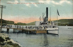 Arrival of Steamer Mt Washington Alton Bay, NH Postcard Postcard Postcard