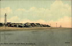 St Simons Island and Light House Brunswick, GA Postcard Postcard Postcard