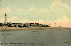 St Simons Island and Light House Postcard