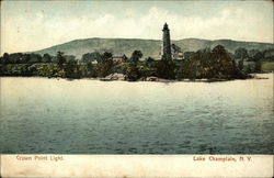 Water View of Crown Point Light New York Postcard Postcard Postcard