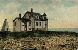 Sand Island Light, Bluehill Bay Postcard