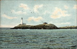 View of Isles of Shoals Lighthouse, White Island Rye, NH Postcard Postcard Postcard