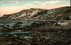 Shoreline View of the Cliffs Gay Head, MA Postcard Postcard Postcard