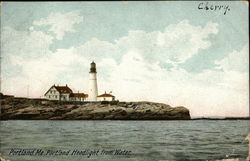 Portland Headlight From Water Maine Postcard Postcard Postcard