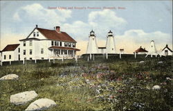 Gurnet Lights and Keeper's Residence Plymouth, MA Postcard Postcard Postcard