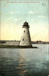 Palmers Island Light New Bedford, MA Postcard Postcard Postcard