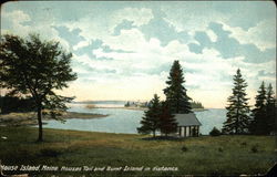 Mouse Island, Mouses Tail and Burnt Island in the Distance Postcard