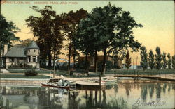 Deering Park and Pond Postcard