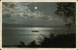 Moonlight on Lake Champlain Burlington, VT Postcard Postcard Postcard