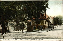 American Thread Company Office and Dunham Library Willimantic, CT Postcard Postcard Postcard