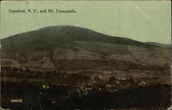 View of Town and Mt. Utsayantha Stamford, NY Postcard Postcard 
