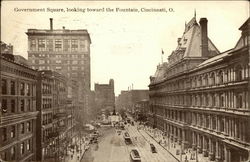 Government Square, Looking Toward the Fountain Cincinnati, OH Postcard Postcard 