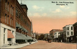 Main Street, from Putnam Hotel Bennington, VT Postcard Postcard Postcard