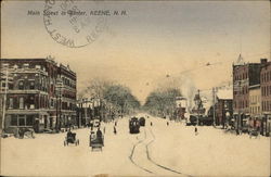 Maine Street in Winter Keene, NH Postcard Postcard Postcard