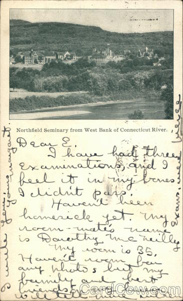 Northfield Seminary From West Bank of Connecticut River East Northfield Massachusetts