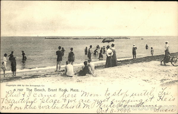 Bathers on The Beach Brant Rock Massachusetts