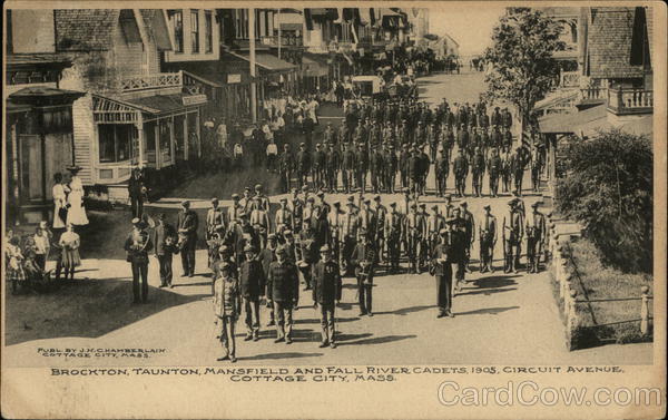 Brockton, Taunton, Mansfield and Fall River Cadets, 1905, Circuit Avenue Oak Bluffs Massachusetts