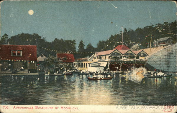 Auburndale Boathouse by Moonlight Massachusetts