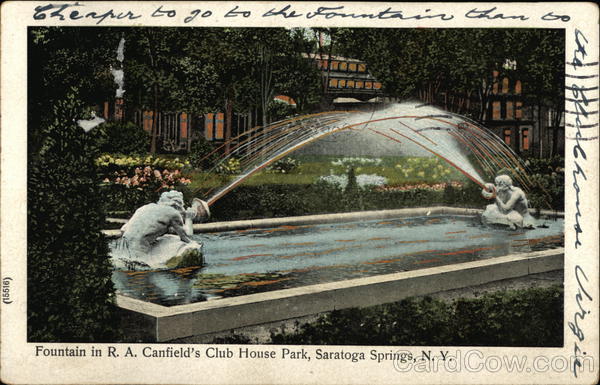 Canfield's Club House Park Fountain Saratoga Springs New York