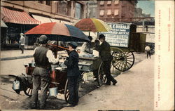New York Street Life, Ice Cream Vendors Postcard