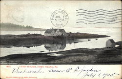 3 Fish Houses Orrs Island, ME Postcard Postcard Postcard