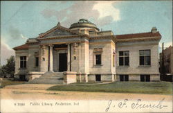 Street View of Public Library Anderson, IN Postcard Postcard Postcard