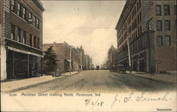 Meridian Street Looking North Anderson, IN Postcard Postcard Postcard