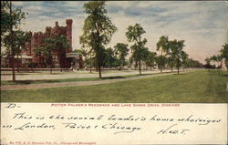 Potter Palmer's Residence and Lake Shore Drive Postcard