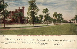 Potter Palmer's Residence and Lake Shore Drive Chicago, IL Postcard Postcard Postcard