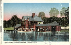 Boat House at Roger William Park Providence, RI Postcard Postcard Postcard