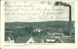 Bird's Eye View of Mill Manchester, NH Postcard Postcard Postcard