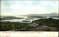 Lake Winnipesaukee and Col. C.H. Cumming's Spindle Point Estate Postcard