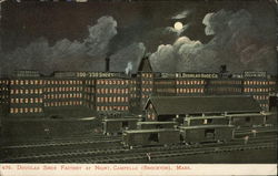 Douglas Shoe Factory at Night Postcard