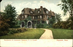 Residence of Lieutenant Governor ES Draper Hopedale, MA Postcard