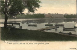 Sunset Lake and Ice House South Braintree, MA Postcard Postcard Postcard