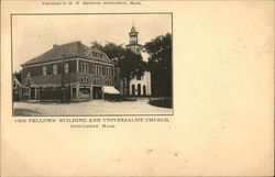 Odd Fellows' Building and Universalist Church Stoughton, MA Postcard Postcard Postcard