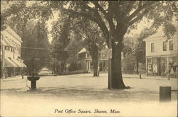 Post Office Square Sharon, MA Postcard Postcard Postcard