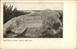 King Philip's Rock, Mount Hope Bay Fall River, MA Postcard Postcard Postcard