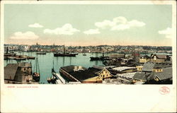 Overlooking Gloucester Harbor Massachusetts Postcard Postcard Postcard
